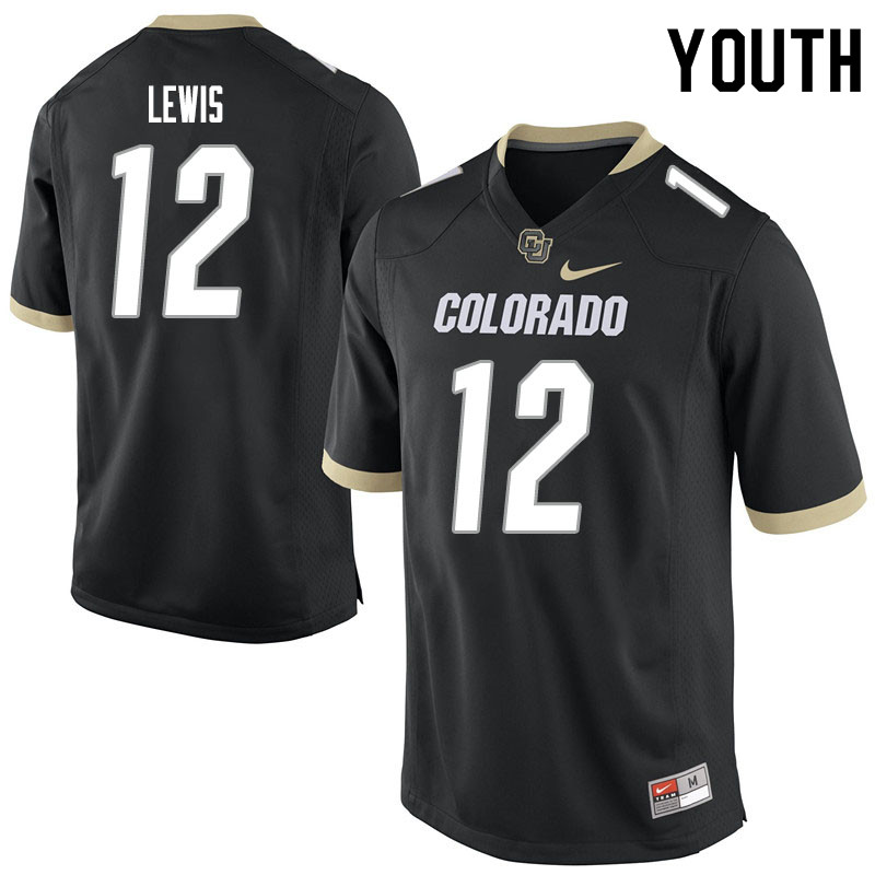 Youth #12 Brendon Lewis Colorado Buffaloes College Football Jerseys Sale-Black - Click Image to Close